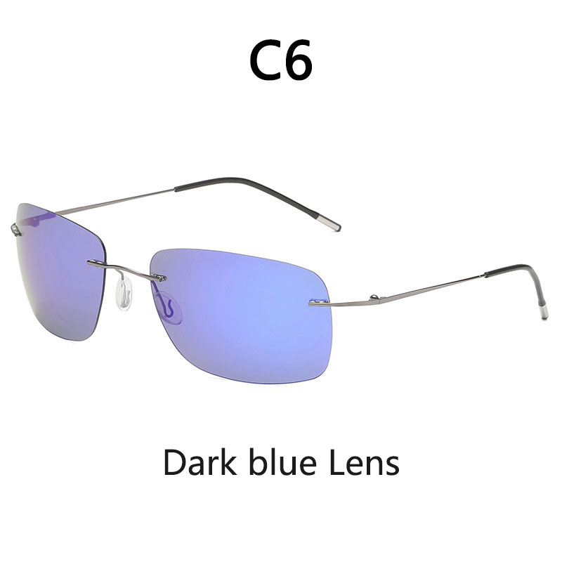 Rahmenlose polarisierte Sonnenbrille aus Titan für Fahrer, Nachtsichtbrille, zusammenklappbar, ultraleichte Titan-Sonnenbrille mit Farbfilm: Freier Raum
