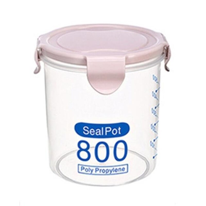 600-1500ml Food Storage Container Kitchen Refrigerator Food Noodle Sealing Box Preservation Fresh Pot Tank Boxes Organizer: pink- 800ml