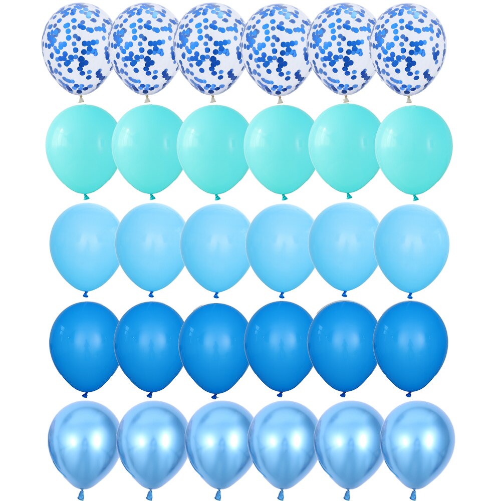 30pcs Tiffany Blue Balloons Set Chrome Metallic Latex Balloon with Confetti Balloons Wedding Birthday Party Decor Baby Shower