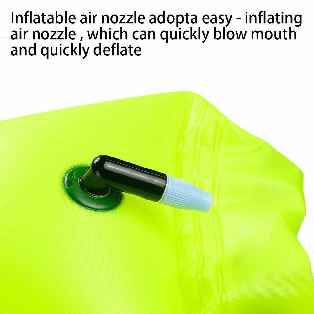 Aufblasbare, offene schwimmboje mit schleppboje, wasserdichter tasche, doppel-airbag und hüftgurt für schwimm- und wassersport, aufbewahrungs- und sicherheitstasche ( s7 stück 5
