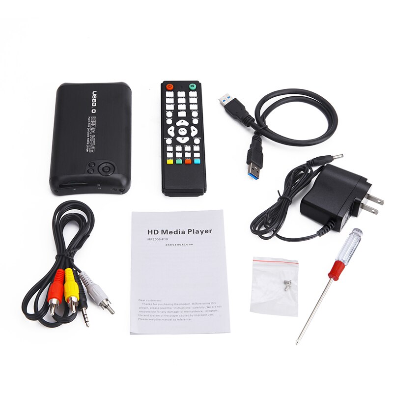 Lecteur multimédia HDD 1080P, SATA, 2.5 pouces, avec sortie HD/AV/coaxiale, pour disque U, carte SD, lecteur MP4