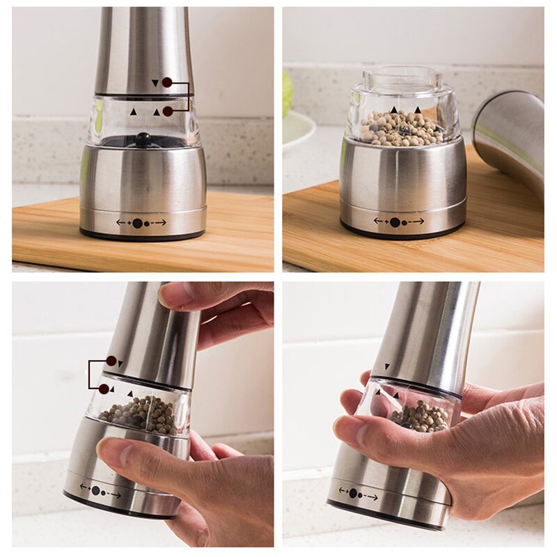 Roestvrijstalen peper zout kruiden handmatige molen grinder elektrische shakers keukenaccessoires voor restaurant hotel thuis keuken