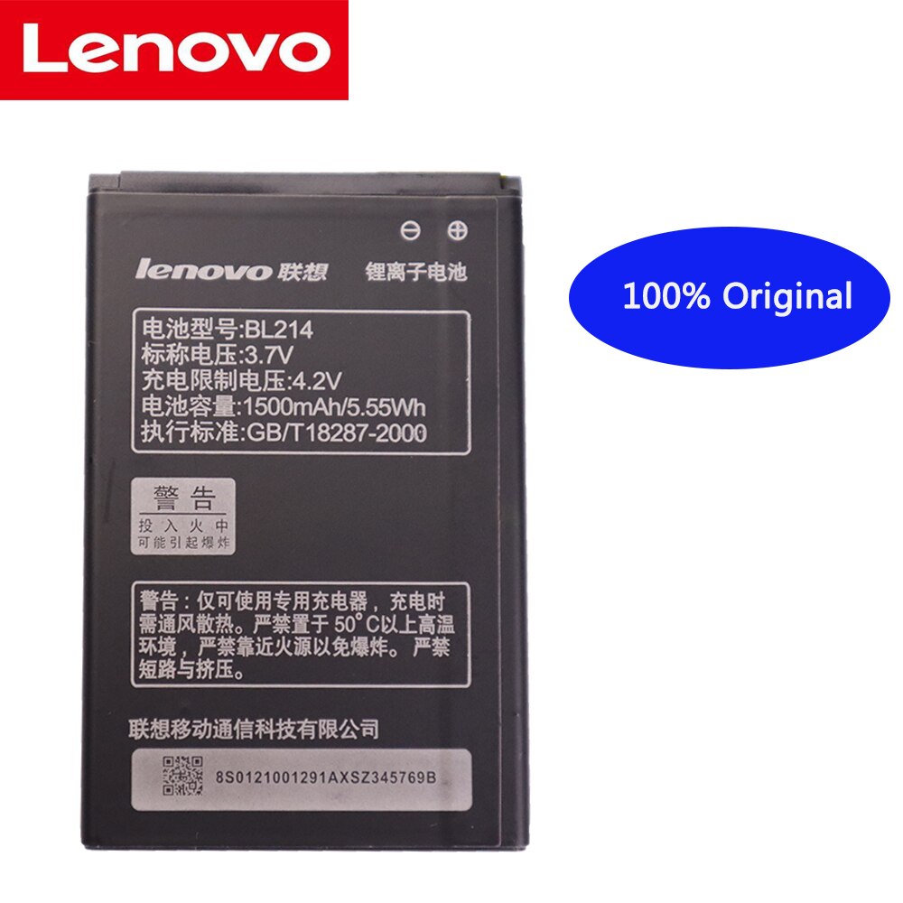 100% Originele 1500Mah Bl 214 Batterij BL214 BL-214 Voor Lenovo A316 A316I A360E A365E A66