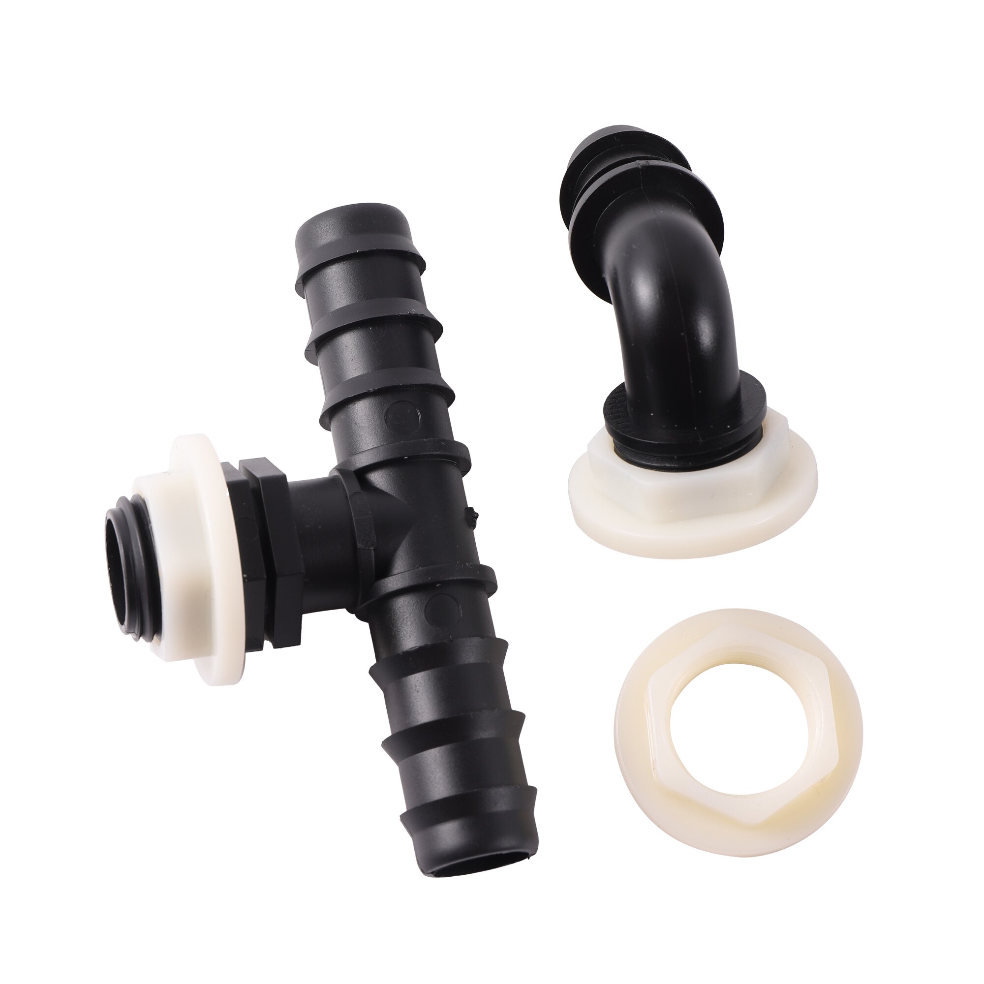 Plastic Water Tank Fittings Garden Irrigation Connector 1/2" Female Thread Locked Screw Nut Bathroom Aquarium Faucet Joint 5Pcs
