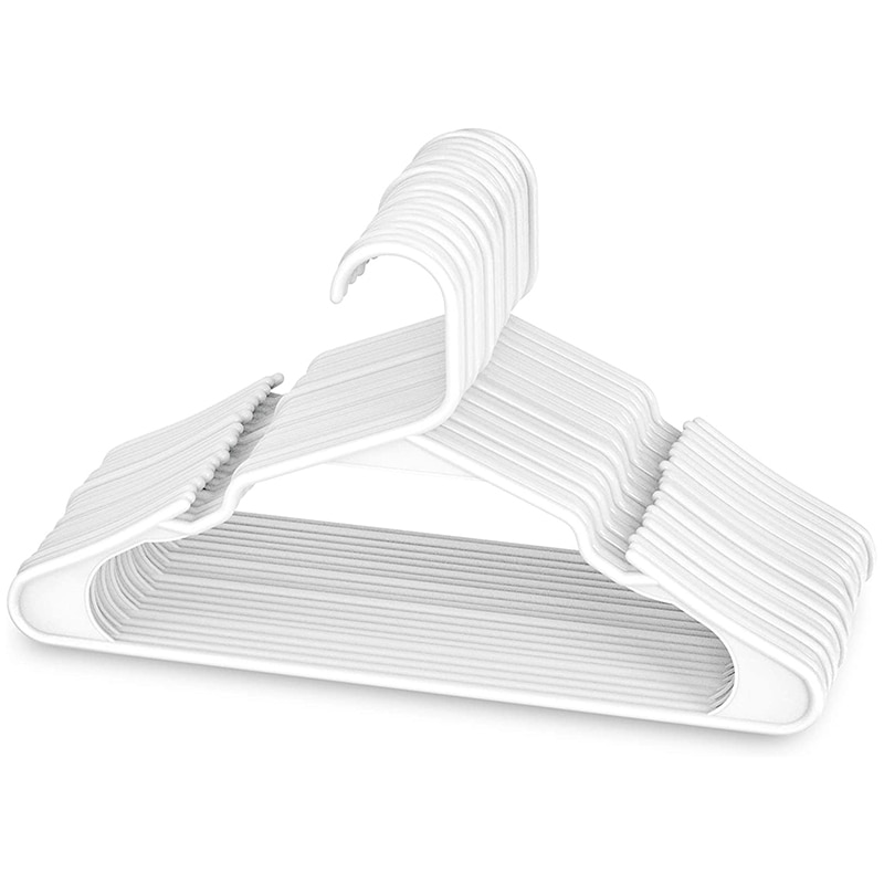 Appendini in plastica bianca, appendiabiti in plastica perfetti per l'uso standard quotidiano, appendini per abbigliamento (bianco, confezione da 20): Default Title