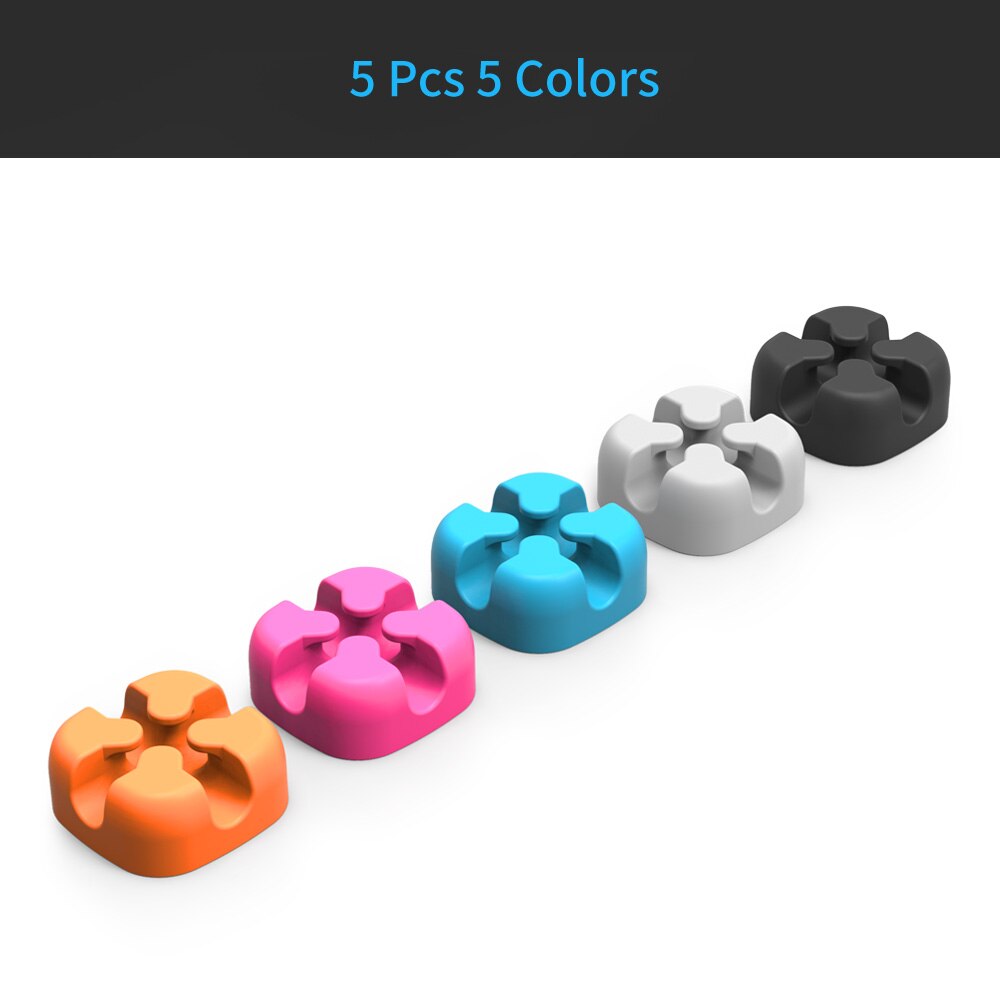 ORICO CBSX Cable Winder Silicone Cable Organizer USB Cable Management Clips Cable Holder For Mouse Headphone Earphone: CBSX 5 Colors