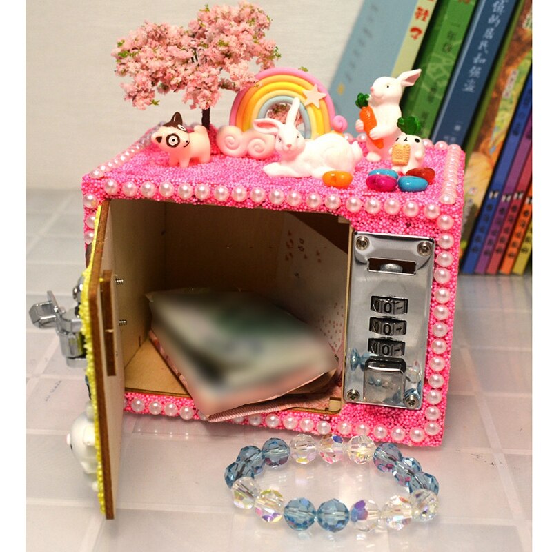 FBIL-DIY Fun Hout Sieraden Doos Craft Kit Kids Speelgoed Voor Meisjes Houten Schatkist Kunsten En Ambachten Decoratie Ornamenten