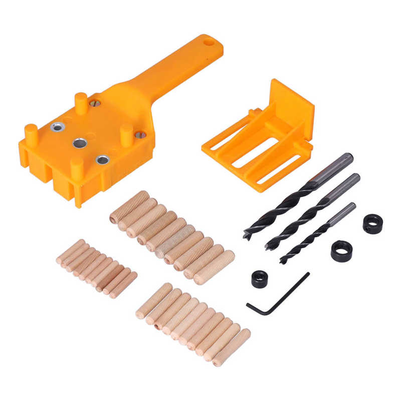 Handheld Dowel Jig Kit ABS Quick Doweling Jigs Self Centering for Woodworking