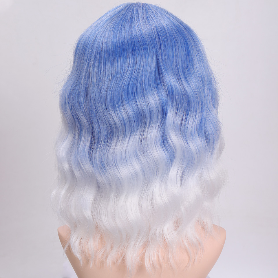 Peluca sintética shangke de pelo corto ondulado con degradado ombré, ideal para cosplay diario de estilo bob de fibra resistente al calor para mujer.: P1b/27