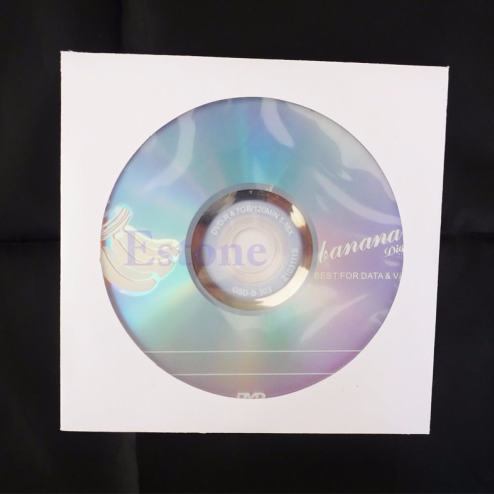 50pcs Mini CD DVD Paper Flap Sleeves Clear Window Case Cover Envelope