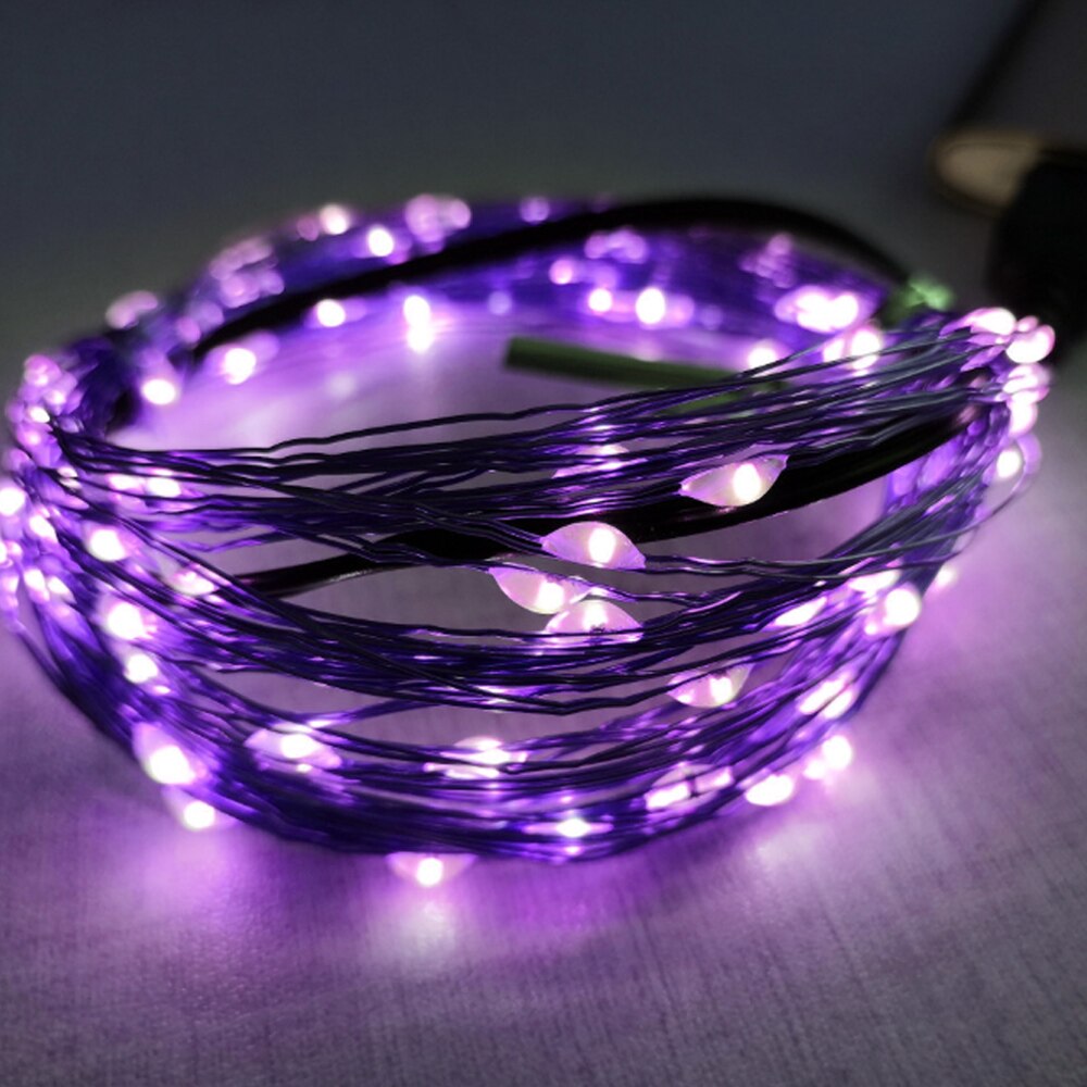 1/5/10/20/40 LED Star Light String Twinkle Garlands Battery Powered Christmas Lamp Party Wedding Decorative Fairy Lights: purple / 1M 10Leds