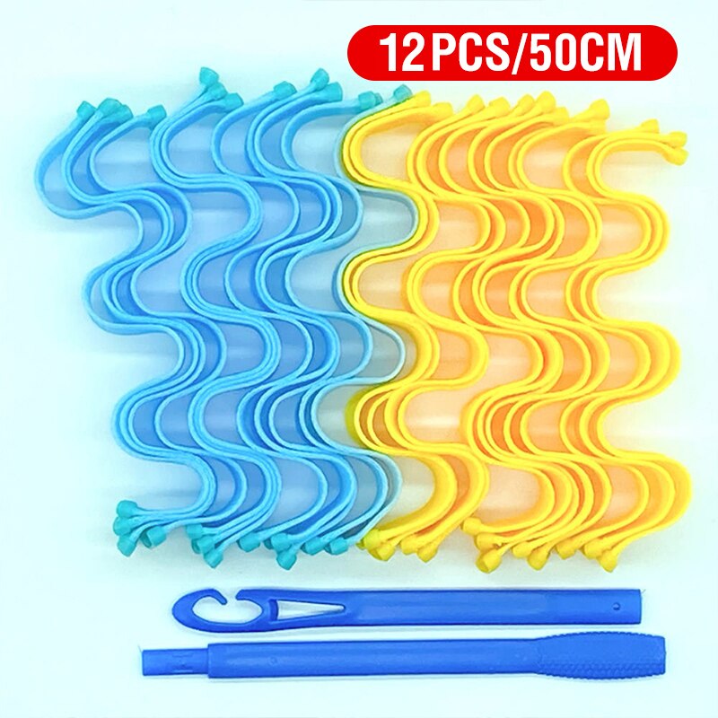 30Cm/50Cm Haar Rollen Duurzaam Spiraal Kapsel Roller Sticks Diy Slak Vorm Haar Curler Wave Haar Styler: 12PCS 50CM-A
