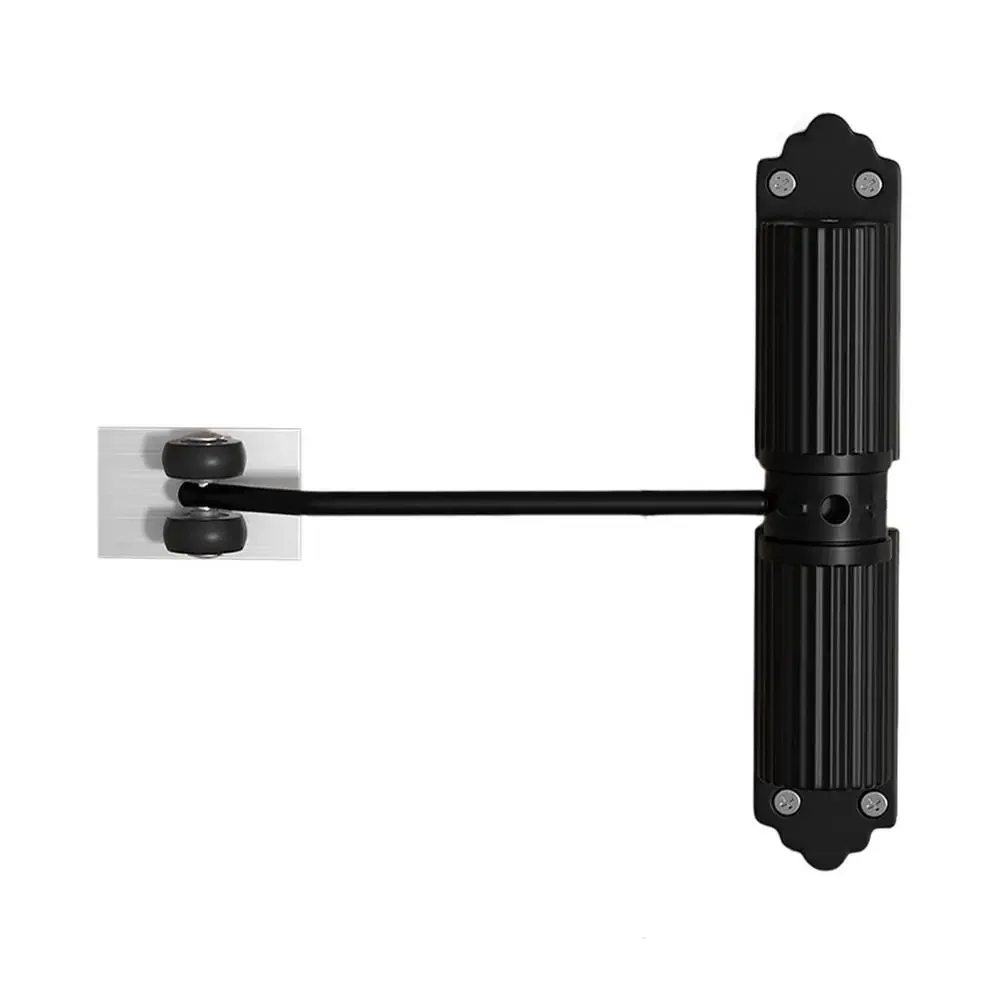 Selvlukkende dørlukkere med høy siste, støysvake dører, stansefrie, justerbare lukkere til skyving, enkel å installere, dørsikring: Svart