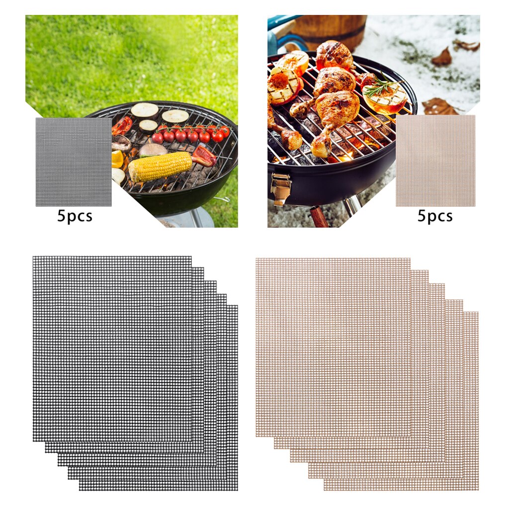 BBQ Grill Mesh Mat Glass Fiber Wire Net Non-Stick Pads Smoker Liner Reusable Sheet Baking Outdoor Activities 15.75x13inches