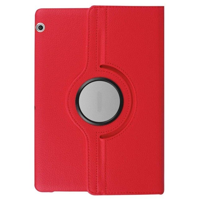 360 Rotation Case For Huawei MediaPad T3 10 AGS-W09 L09 L03 PU Leather Cover For Honor Play Pad 2 9.6 inch Protective Shell: Red