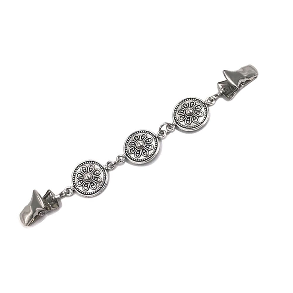 Europese En Amerikaanse Retro Vest Clip Kleding Gesp Kleding Clip Shawl Sjaal Vest Trui Aanscherping Broche Clip: silver-B