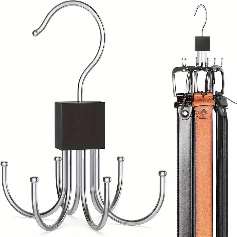 360 ° Roterende Opslag Hanger Haak Multi-Klauw Tas Metalen Riemen Rek Houten Organizer Voor Bh Stropdassen Sjaals Huishoudelijke Kast Acces