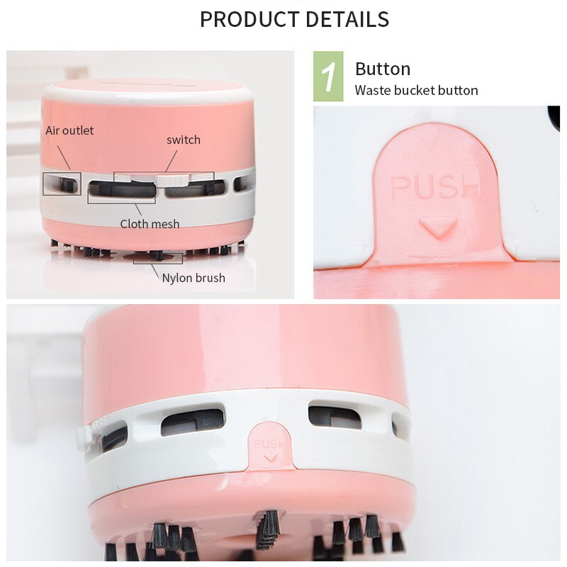 Desktop Vacuum Cleaner Small Cleaning Debris Machine Portable Computer Keyboard Vacuum Cleaner (Random Color)