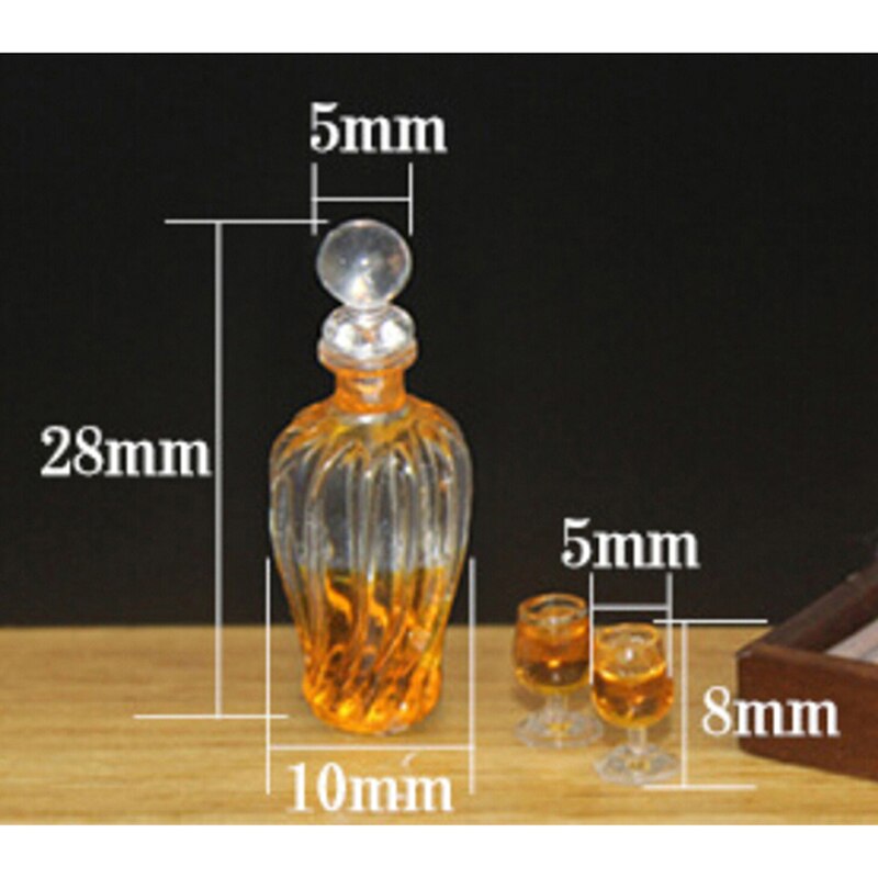 1/2/4/6/10Pcs/set 1/12 Dollhouse Miniature Accessories Mini Wine Bottle Simulation Drinks Model Toys for Doll House Decoration: LHTOY402