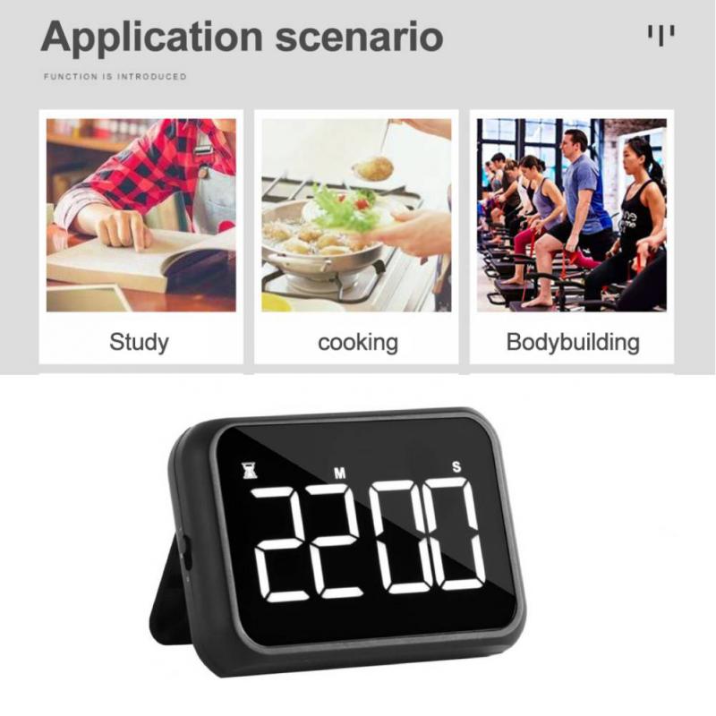 LED Digital Display Electronic Kitchen Timer For Cooking Alarm Clock Rechargeable Baking Shower Study Countdown Time Timer