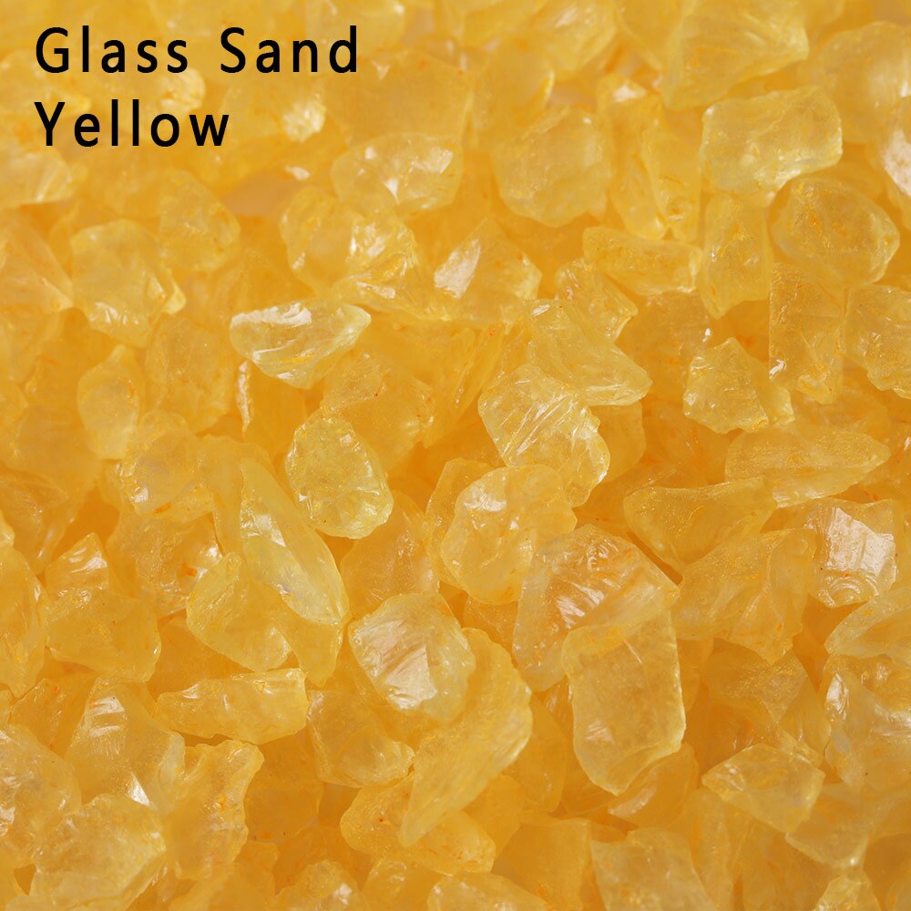 1 Bag Miniatures Garden Micro Landscape Sand Mini Stone Terrarium Ornament Aquarium Water Funtain Figurine DIY Accessories: glass sand yellow