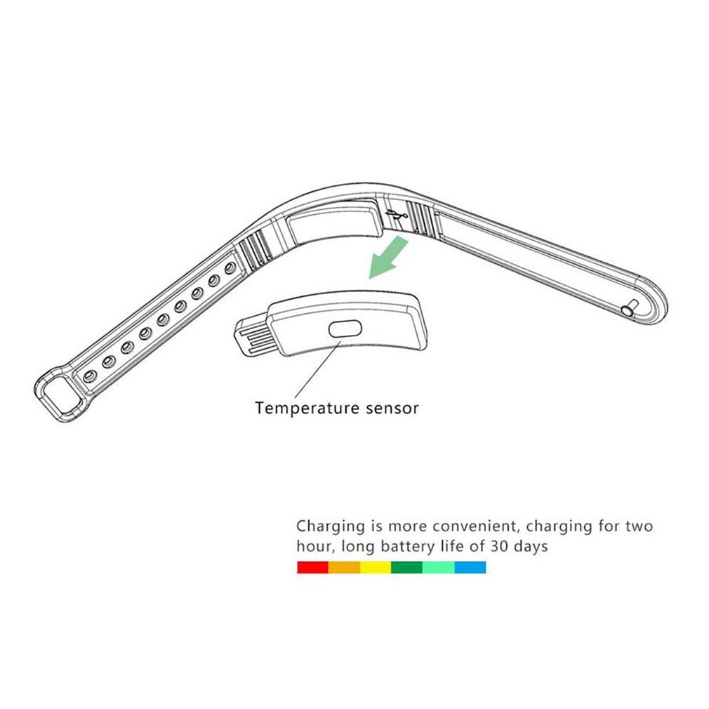 V9 Smart Bracelet Body Temperature Monitoring Precise Display Smart Band Chargeable Accurate Body Temperature Display Watch