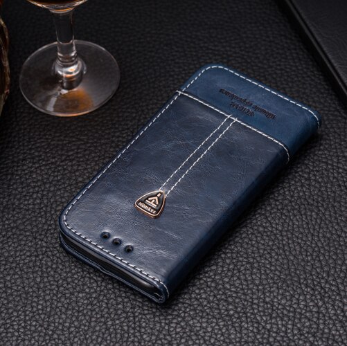 VIJIAR Tailor precieze portemonnee stijlen metalen teken flip lederen Mobiele telefoon back cover 4.7 'Voor htc desire 610 case