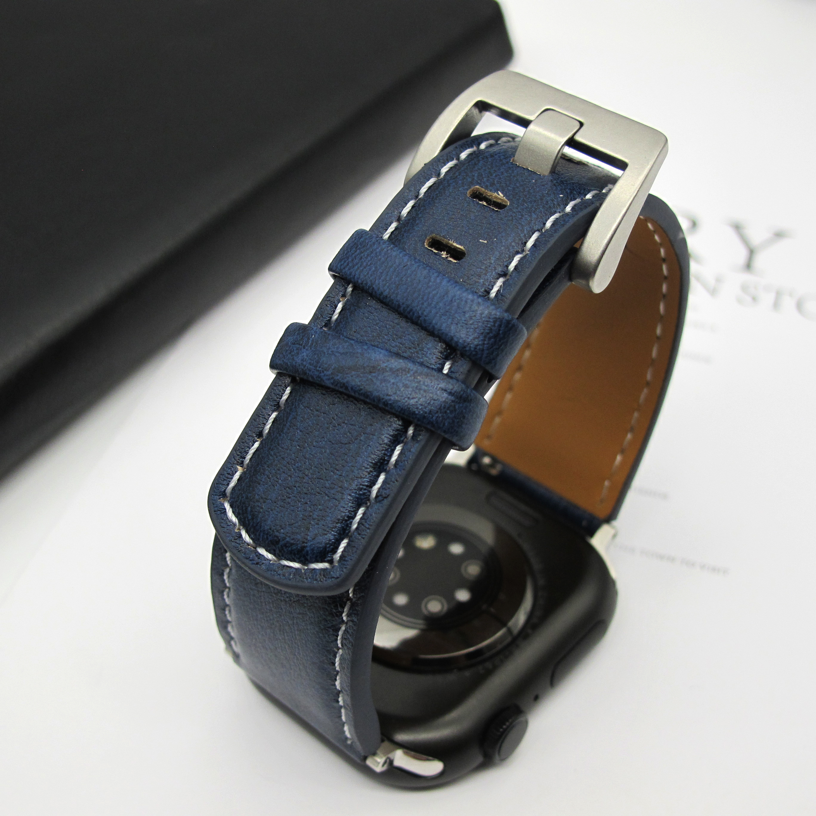 Leather strap for Apple Watch Ultra1 strap 49mm S10 46mm 42mm 45 44 41 40 38mm men's strap for Iwatch series 987654