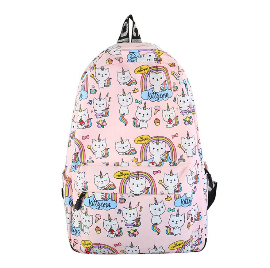 Cartoon Fruits Animals Print Women Canvas Backpack Large Capacity Students Travel School Bagpack Avocado Mochila Feminina: 3