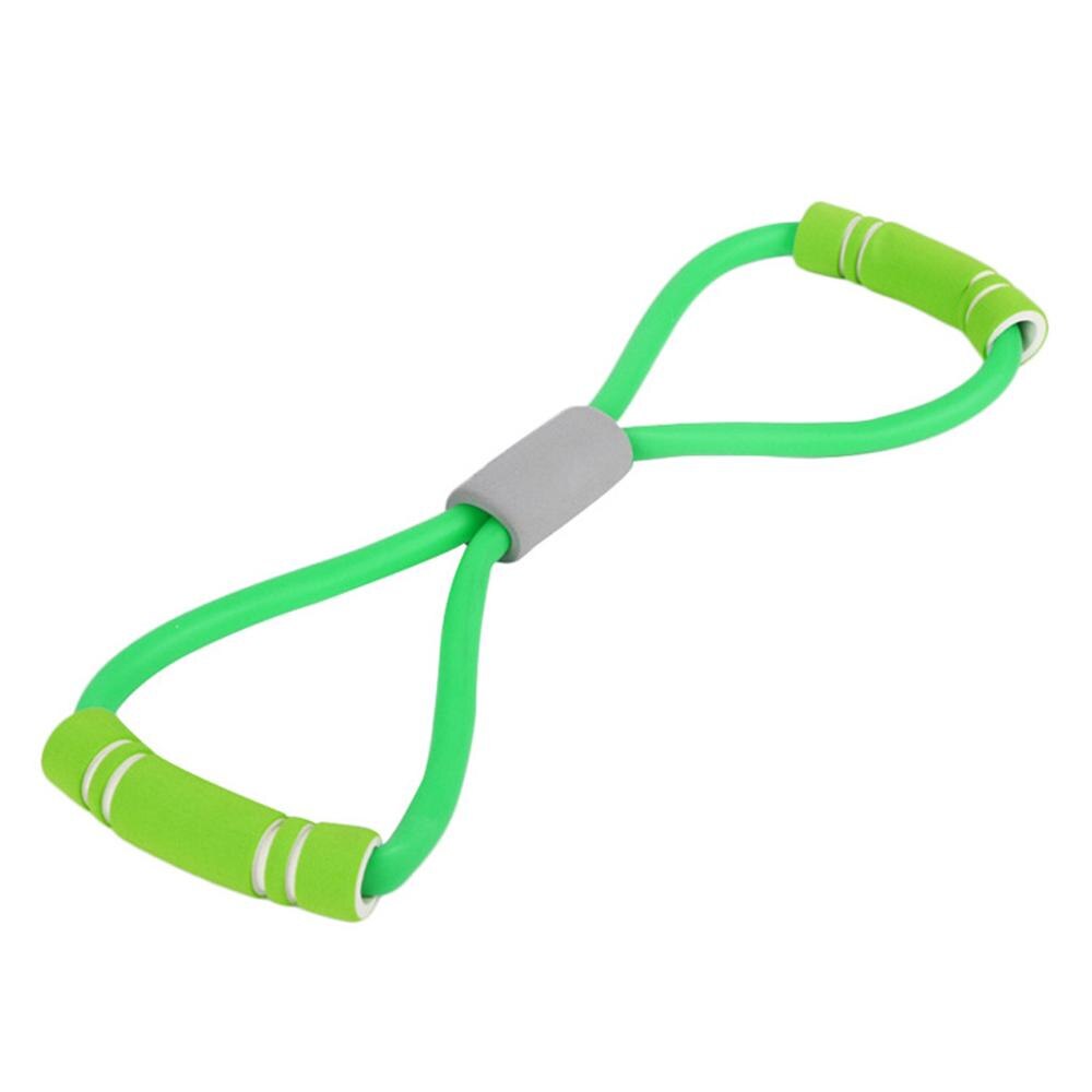 Home Sport Fitness Yoga 8 Shape Pull Rope Tube Equipment Tool Gym Exercise Rally 77HC: Green