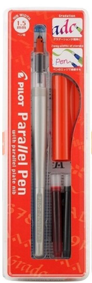 Pilot Parallel Fountain Pen Lettering Brush Pen 1.5mm 2.4mm 3.8mm 6mm with Bundle Ink Calligraphy Pens Japan Stationery: 1 dot 5mm tip