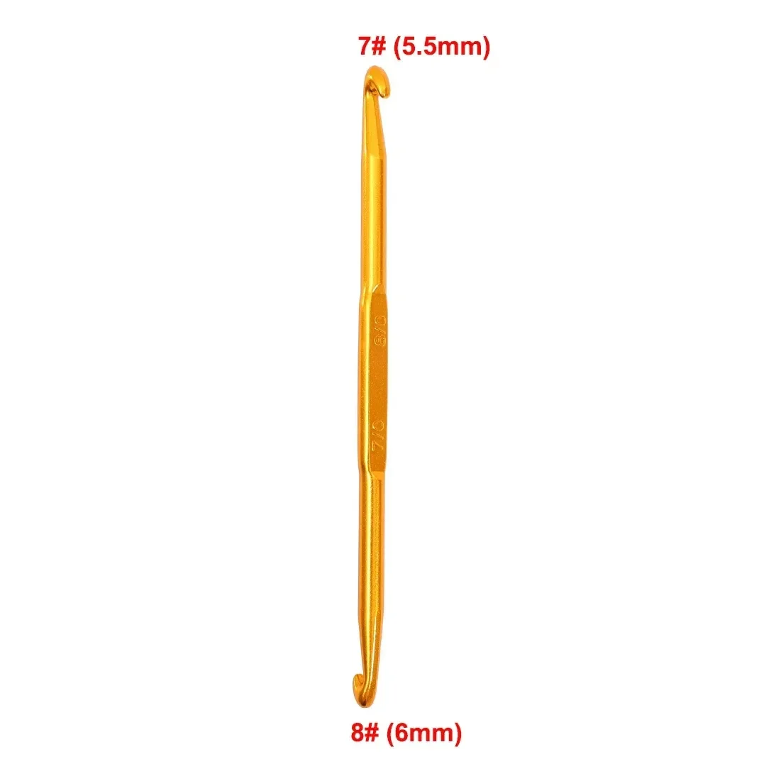 Sewing Crochet Hooks Double Ended Assorted Size Anti Slip Aluminum Alloy Needle Handmade Woven DIY Yarn Kniting Tools: plum