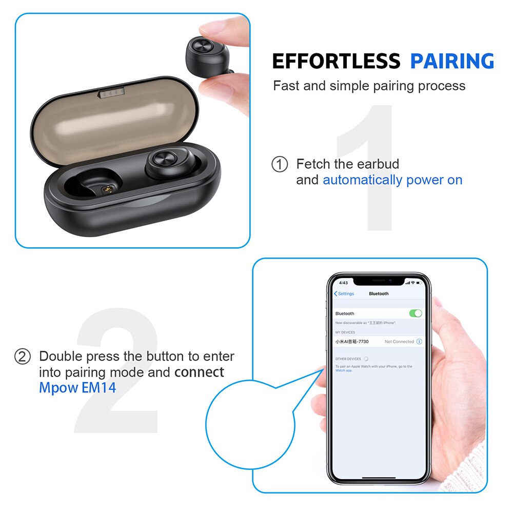 Wireless Bluetooth V5.0 Earbuds IP010A Earphone Stereo Sound Sensitive Touch Control Call Earphone Charging Case Ergonomic Shape