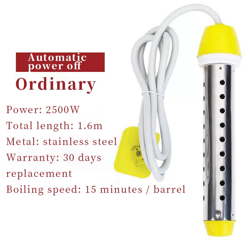 220V Electric Water Heater Stainless Floating 2500W Electric Heater Boiler Portable Immersion Suspension Bathroom Swimming Pool