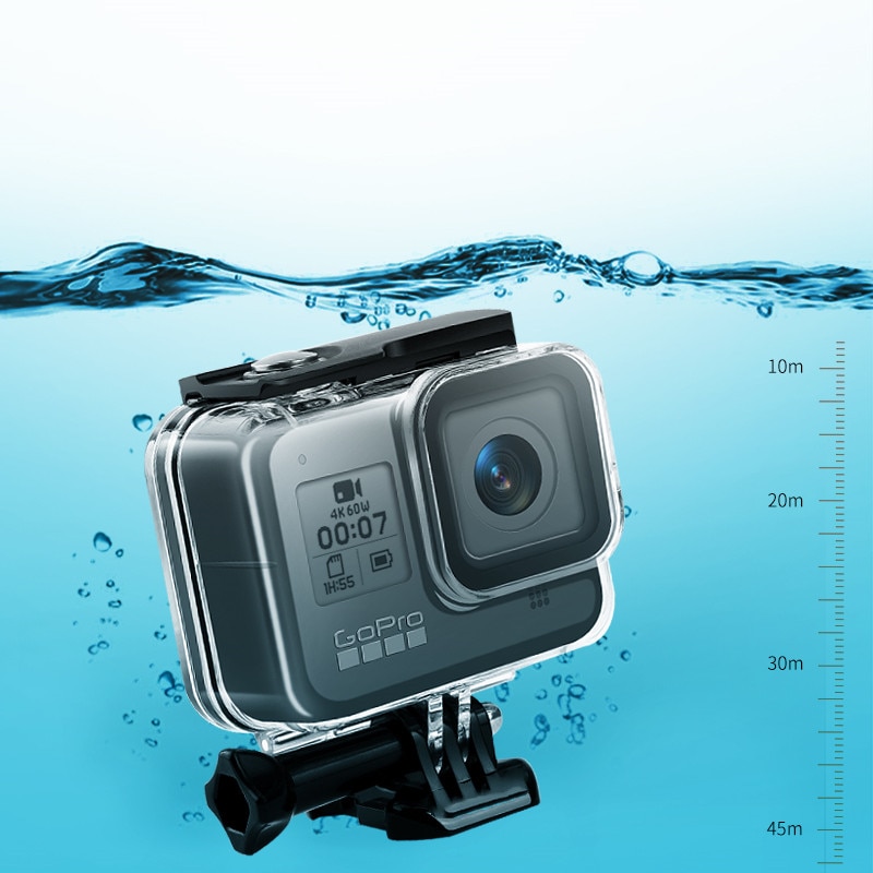 60m vedenalaista vedenpitävää koteloa gopro herolle 8 mustaa toimintakameraa suojakotelon kannen kuorikehys gopro 8 -lisävarusteelle
