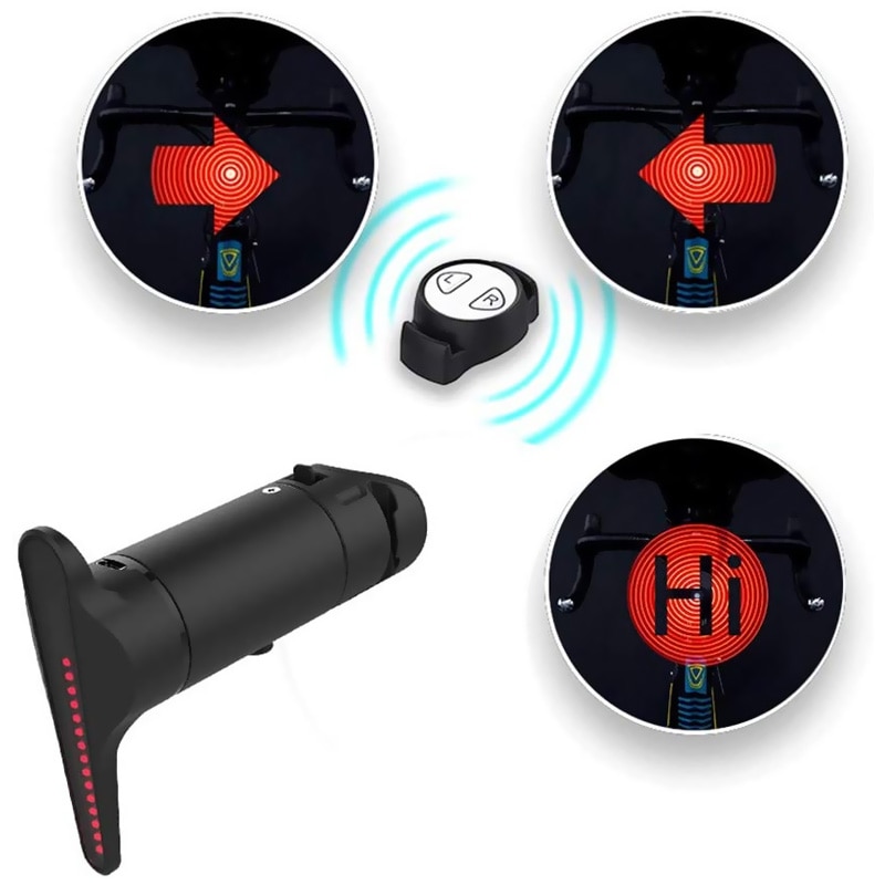 Smart LED Fahrrad Licht APP Fernbedienung DIY Muster Mountainbike Hinten Licht USB Recharegeable Rücklicht Radfahren Warnung Lampe