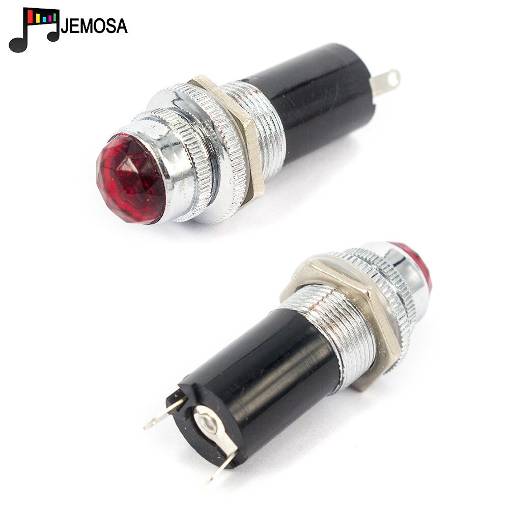 5PCS Power Indicator Lights Signal lamp Diamond Head Lamp Comprises A Bulb Amplifier Parts DIY Audio: red / 6V-6.3V