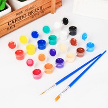 12 Colors Acrylic Paints WaterBrush Pigment Set for Clothing Textile Fabric Hand Painted Wall Plaster Painting Drawing