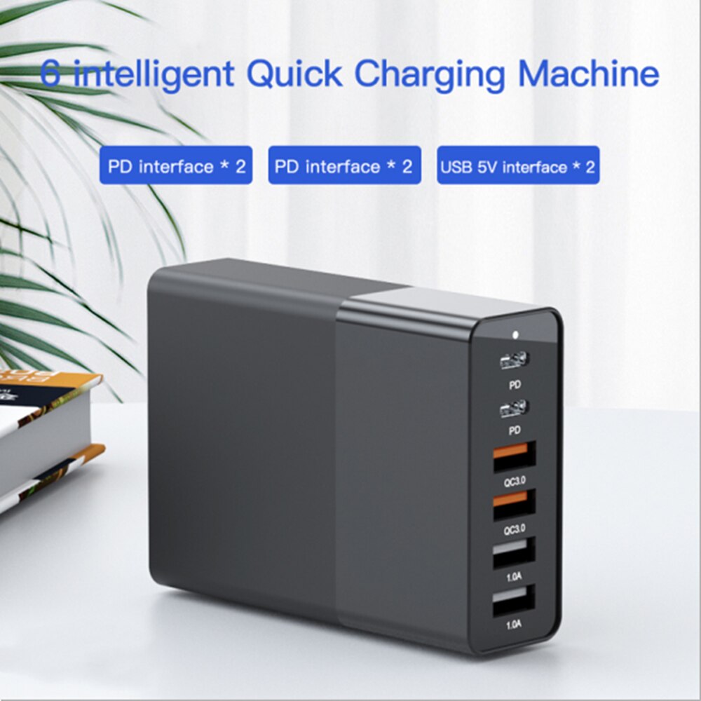4/5/6 Port PD Charger QC 3.0 Dual Protocol Quick Charge 48/65/75W USB Fast Charger For iPhone 12 11 Mini Pro Max Smart Adapter