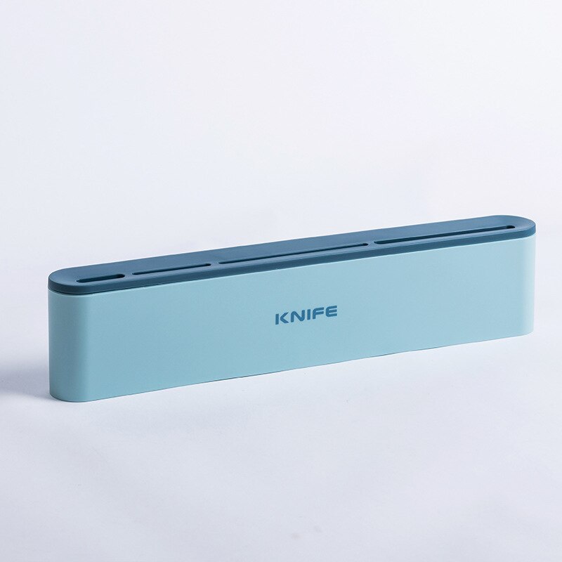 1PC Knives Shelf Holder Shelf Wall Mounted 4 slots Multipurpose Storage for Home Kitchen Accessories Wall Storage Rack hook: Blue