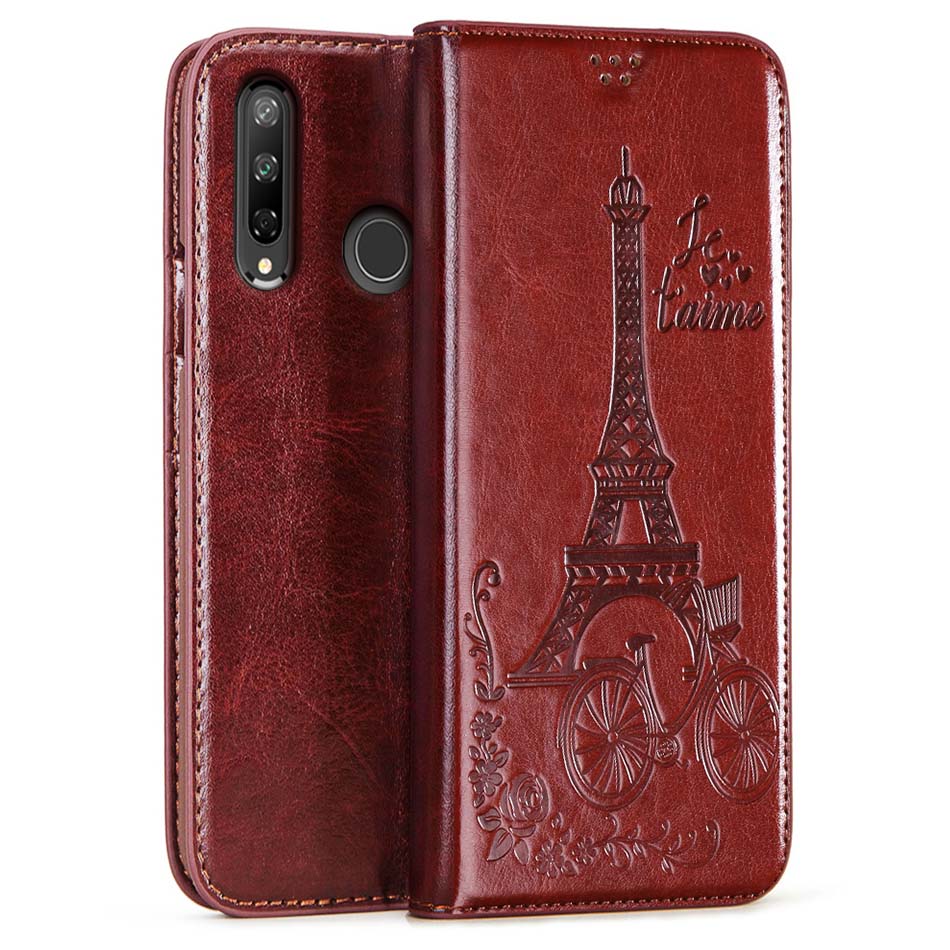 Caso carteira para honra 9c caso 6.39 "flip couro livro caso para huawei honor 9c 9 c AKA-L29 saco honor9c coque com suporte de cartão: Brown  -- Ta