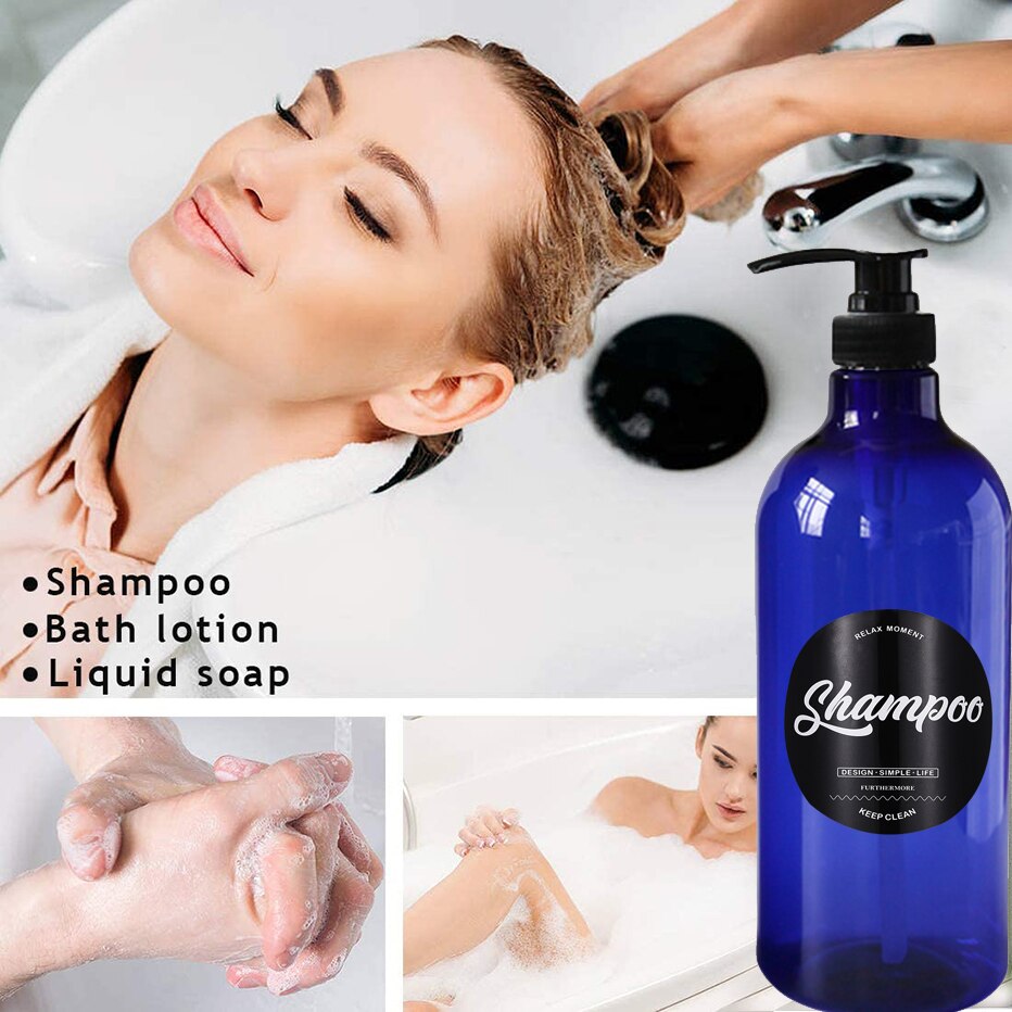 1000ml Shampoo Body Wash Hair Conditioner Press Bottles Soap Dispenser Liquid Lotion Container Bathroom Shower Refillable Bottle