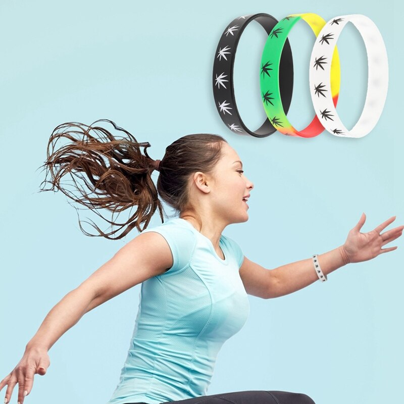 Silicone Bracelet&amp;Bangles Black White Color Wristband Jewelry print 1pc Bracelet