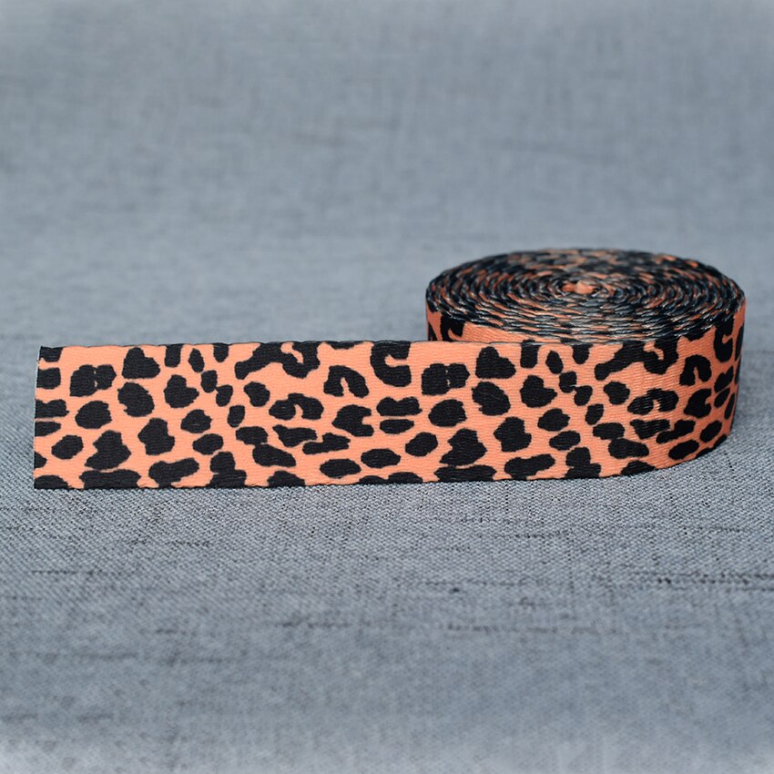 Ruban de sangle 5 Yards de largeur 25mm, sangles en corde pour chien, collier pour animaux domestiques, harnais, sac à dos, Textile, vêtements, accessoire: leopard Print