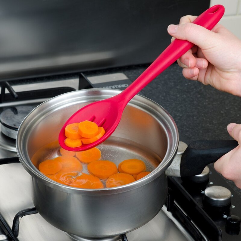 1Pc Large Silicone Spoon Long Handle Slotted Spoon Ladle Big Kitchen Cooking Spoon Scoop Skimmer Silicone Cooking Utensils