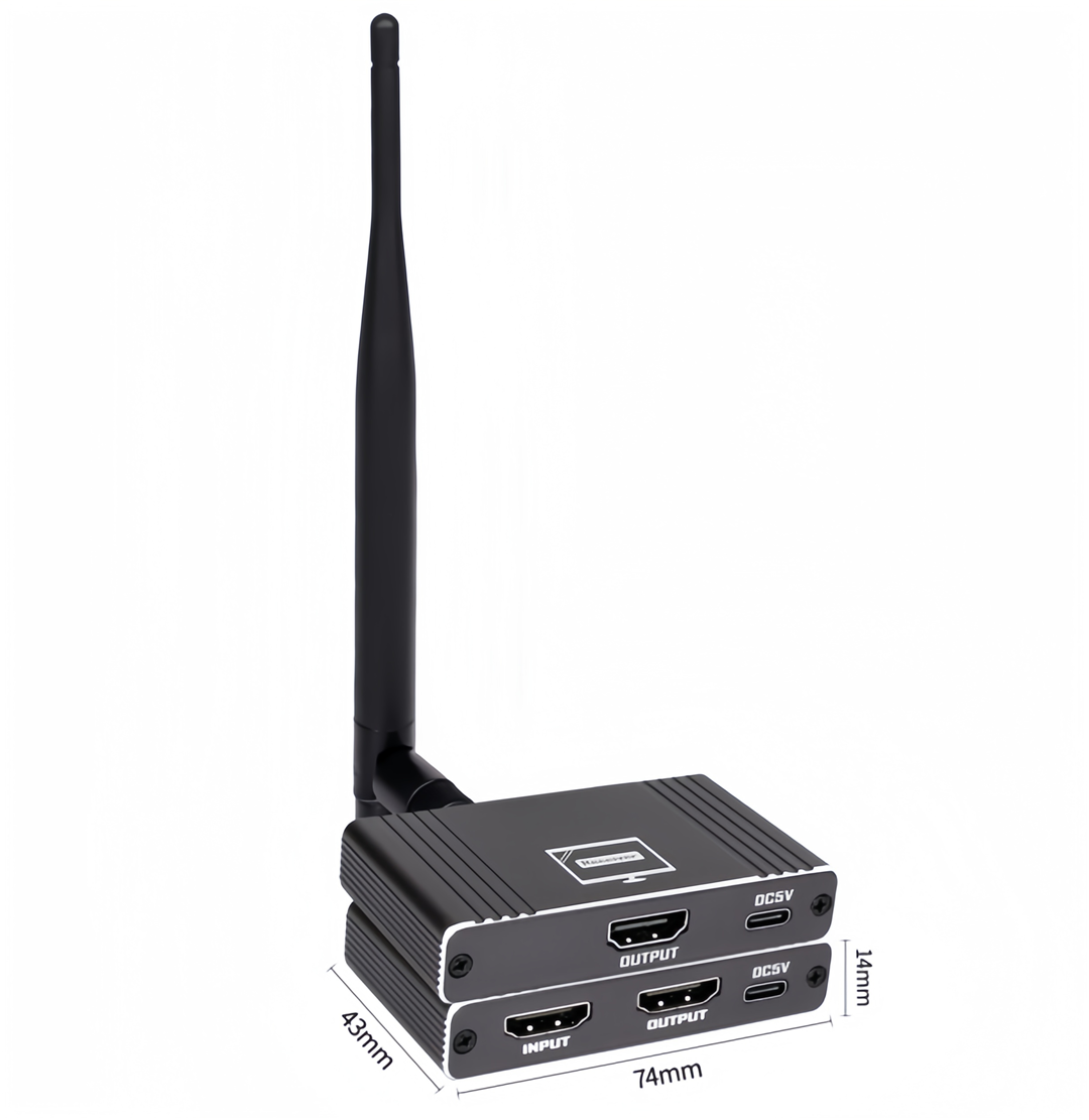 200M draadloze HDMI-extender met rotatie 1080P 5.8G HDMI Audio Video Zender en ontvanger met HDMI Loop Out 8TX naar 1Rx