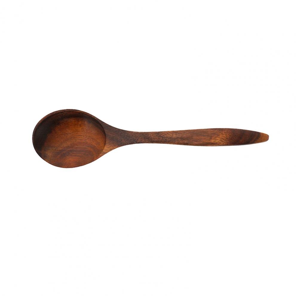 1pc Dessert Spoon Wooden Spoons Ice Cream Dessert Spoon Kitchen Flatware Wood Soup Spoons for Eating Mixing Stirring Dinnerware: 1