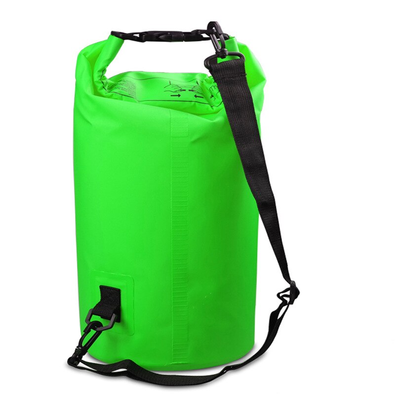 Ocean pack 5l 2l uigennemtrængelig tørpose 500d mesh klud vandtæt til drifting vandring svømning dykning udendørs camping rygsæk: Grøn / L (5l)