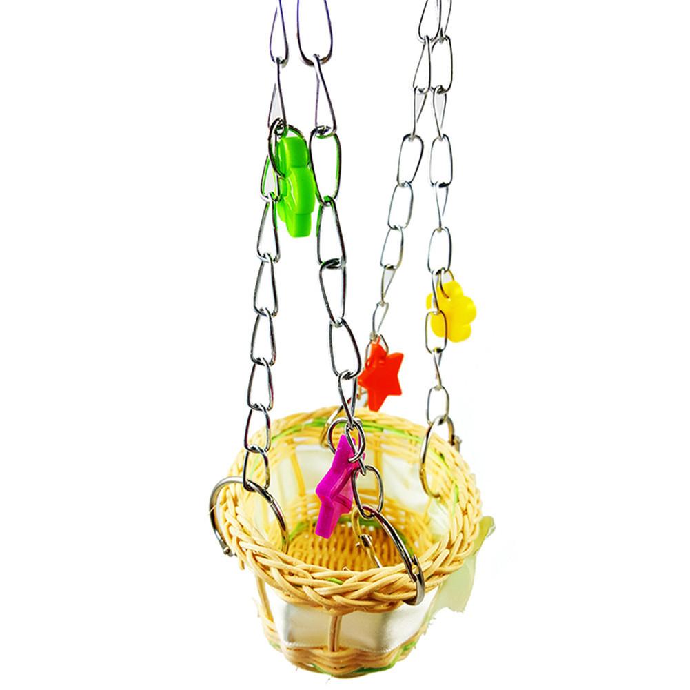 Pet Bird Parrot giocattoli per maglieria a mano uccello pappagallo letto Sling Chain amaca giocattoli gabbia pendente Decor per arrampicata e mordere