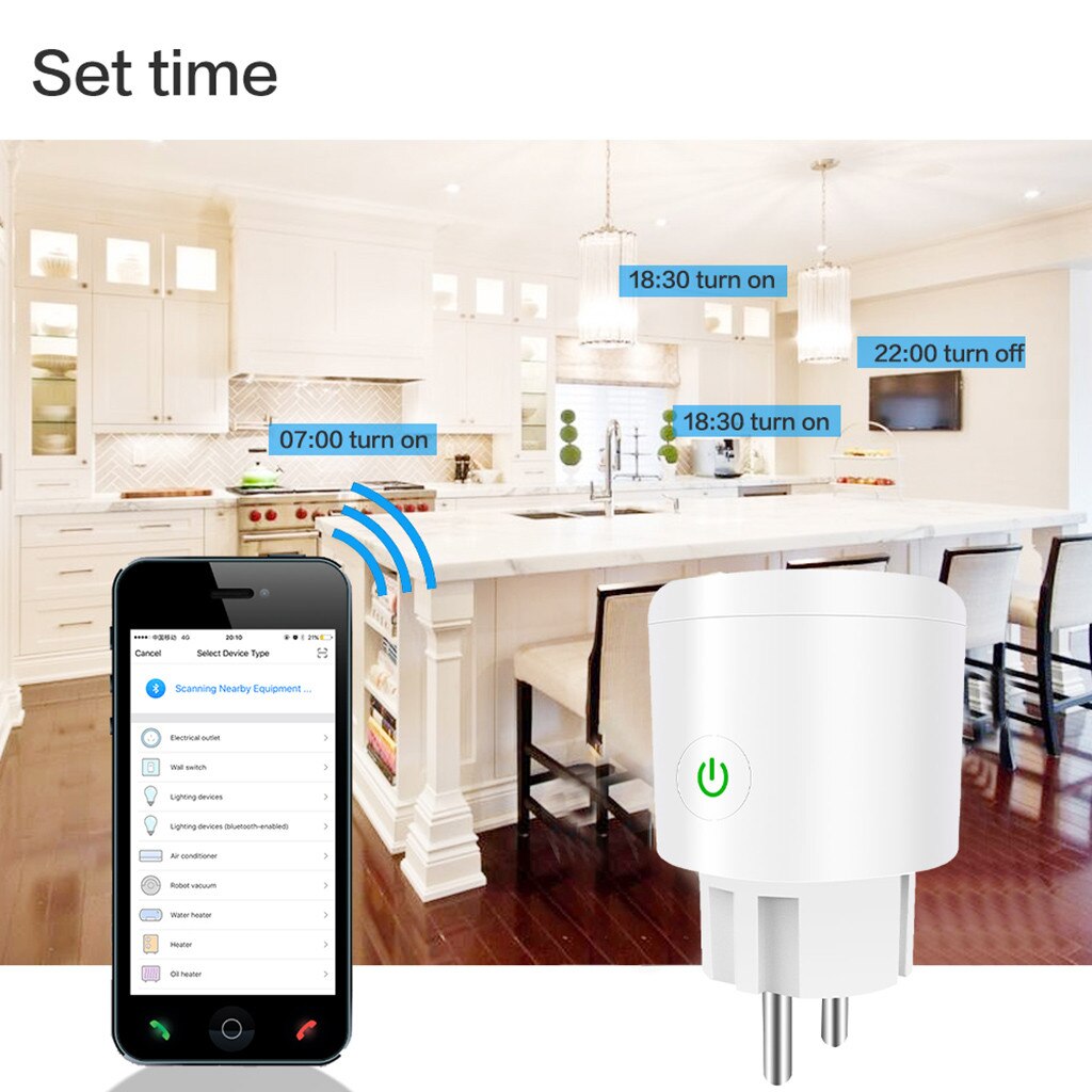 25#EU Smart Home Plug Wireless WIFI Remote Control Socket Smart Power Socket Wireless Timer Switch Outlet EU Remote For Home
